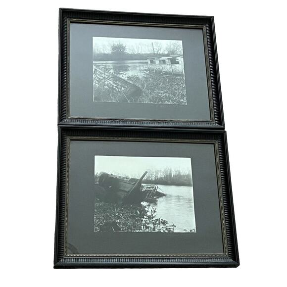 Louisiana BAYOU Old Hunt Camp Adonnia Foreman Pair Framed Signed Art Work Cajun - Picture 1 of 9